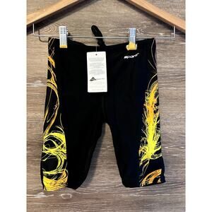 Sporti Youth Swimsuit Short Harsh guard 28Y boy black yellow NEW
